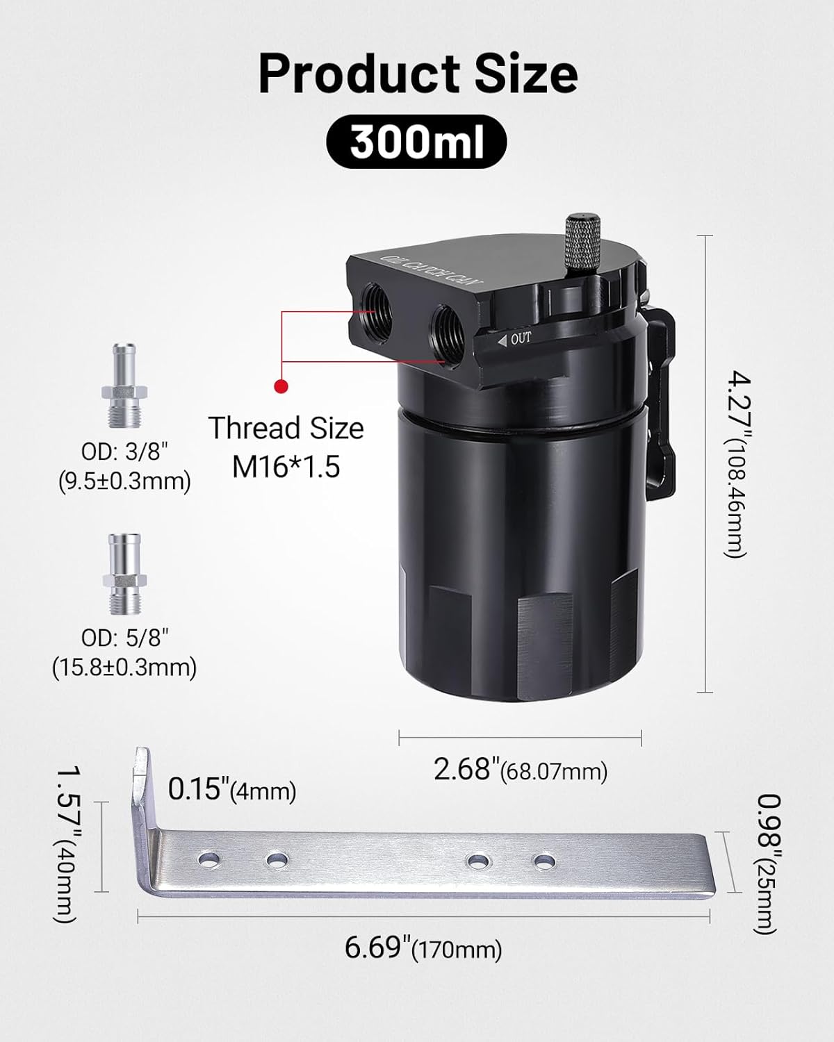 Universal Oil Catch Can Kit (Fits Most Cars & Trucks)