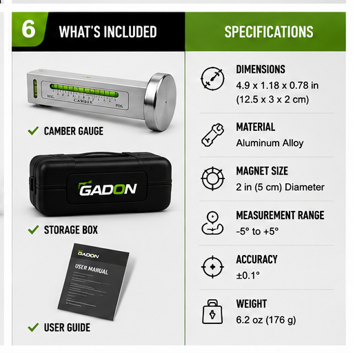 GADON 2026 Camber Caster Alignment Tool with Magnetic Base