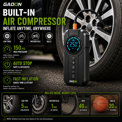 GADON 4-in-1 Jump Starter & Air Compressor